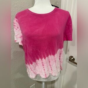 NWT Shrunken Baby Tee GAP Pink and White Tie-Dye Short Sleeve